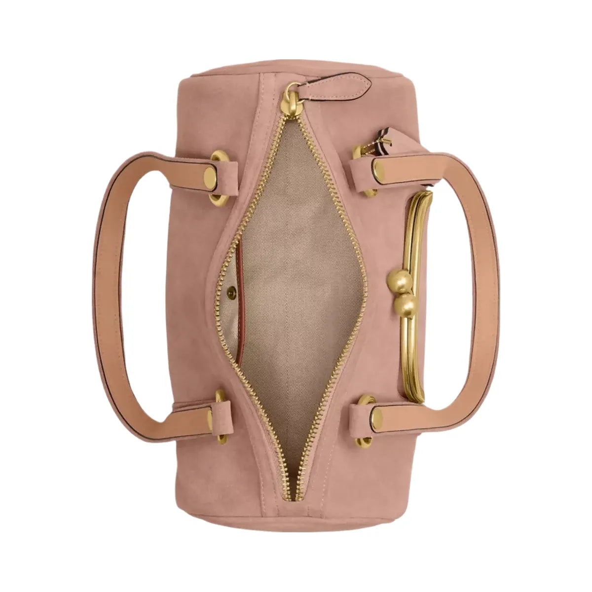 Coach Kisslock Barrel Bag in Brass Nuage