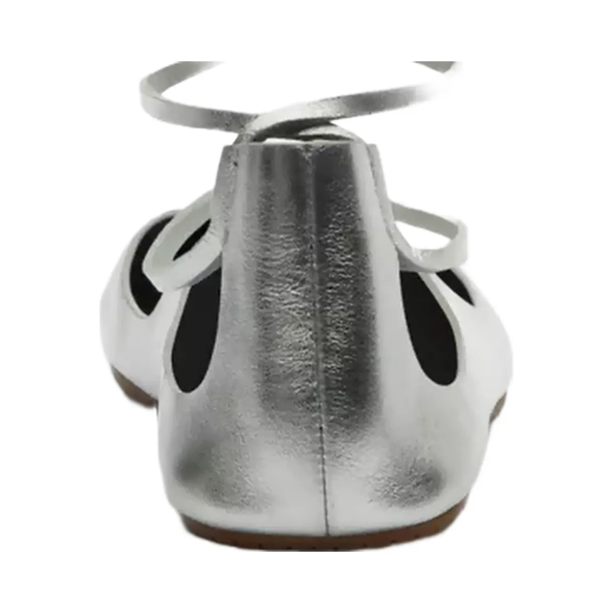 Coach Lace-Up Soft Ballet Flat in Silver