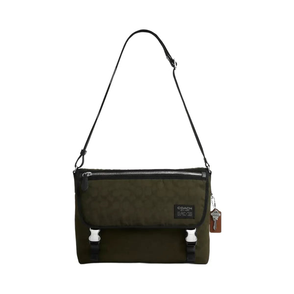Coach Lane Messenger In Signature Nylon in Dark Moss