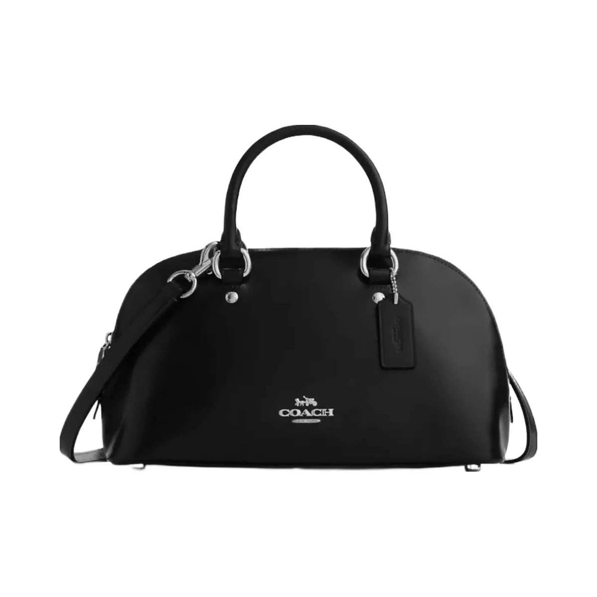 Coach Lara Satchel Bag in Silver Black