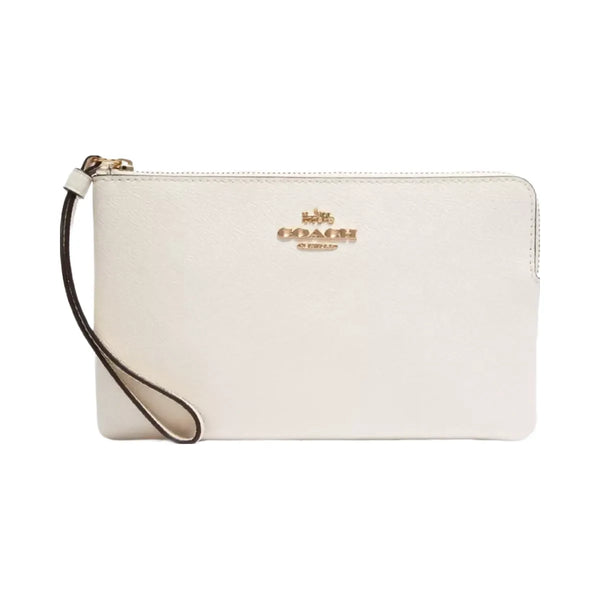 Coach Large Corner Zip Wristlet in Gold Chalk