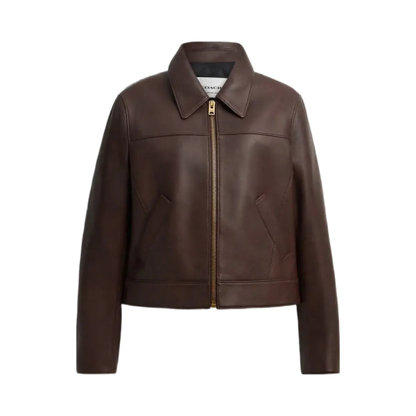 Coach Leather Jacket Maple