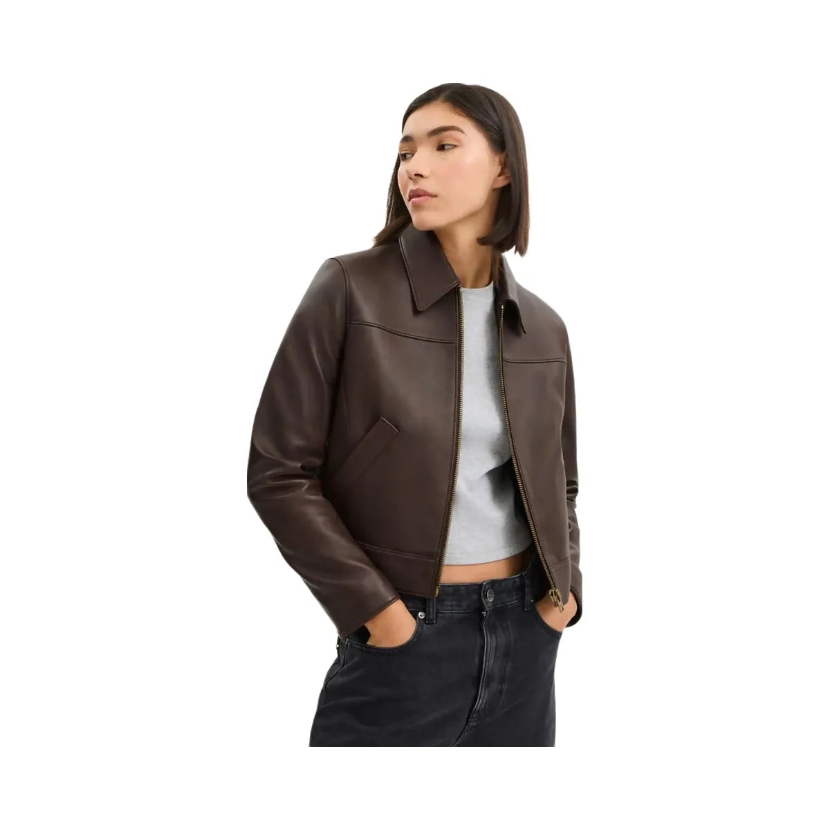 Coach Leather Jacket Maple