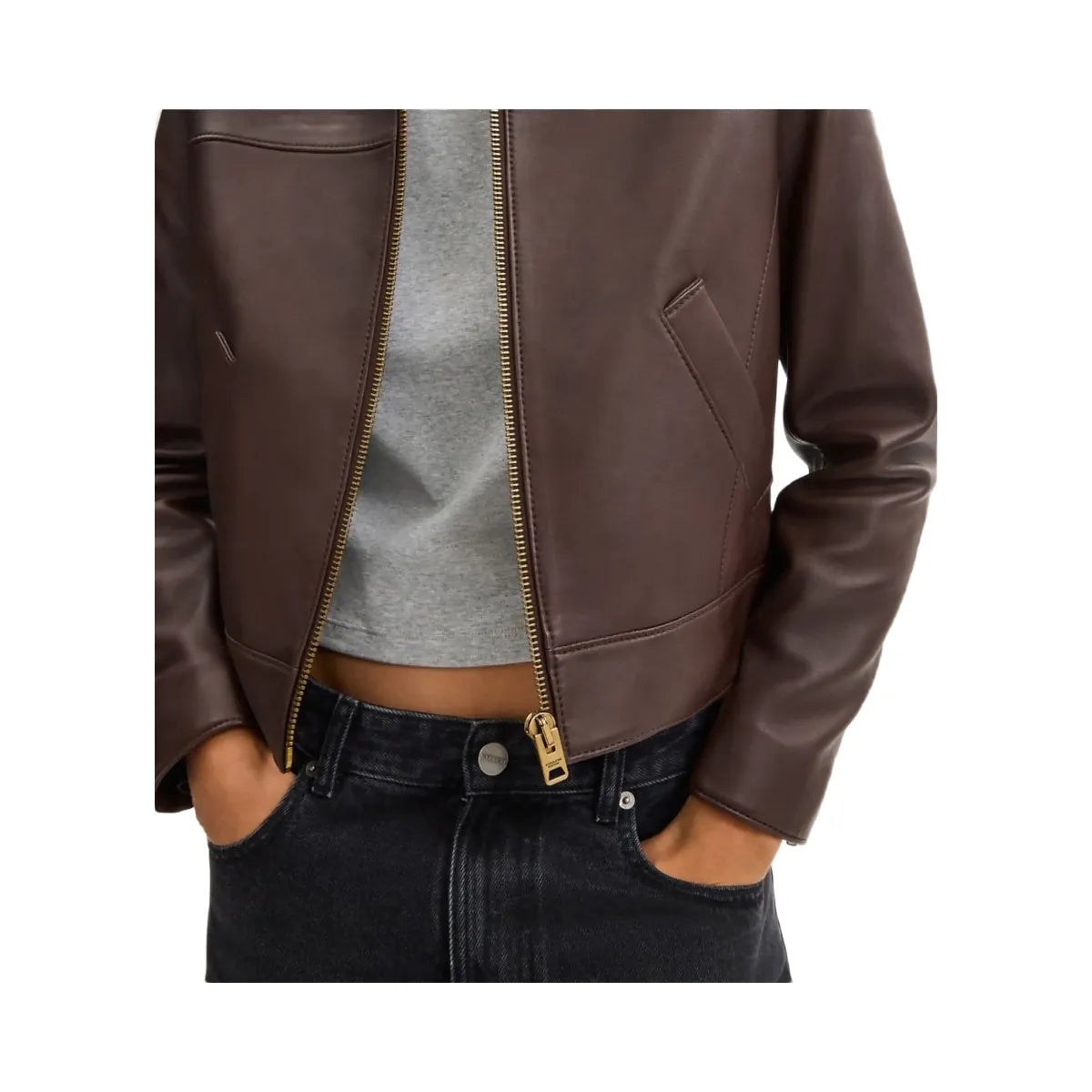 Coach Leather Jacket Maple