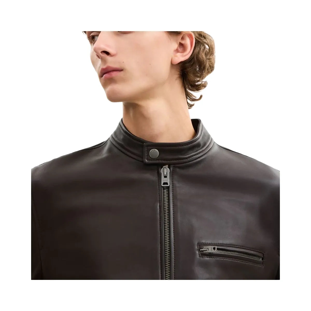 Coach Leather Racer Jacket Burnt Espresso