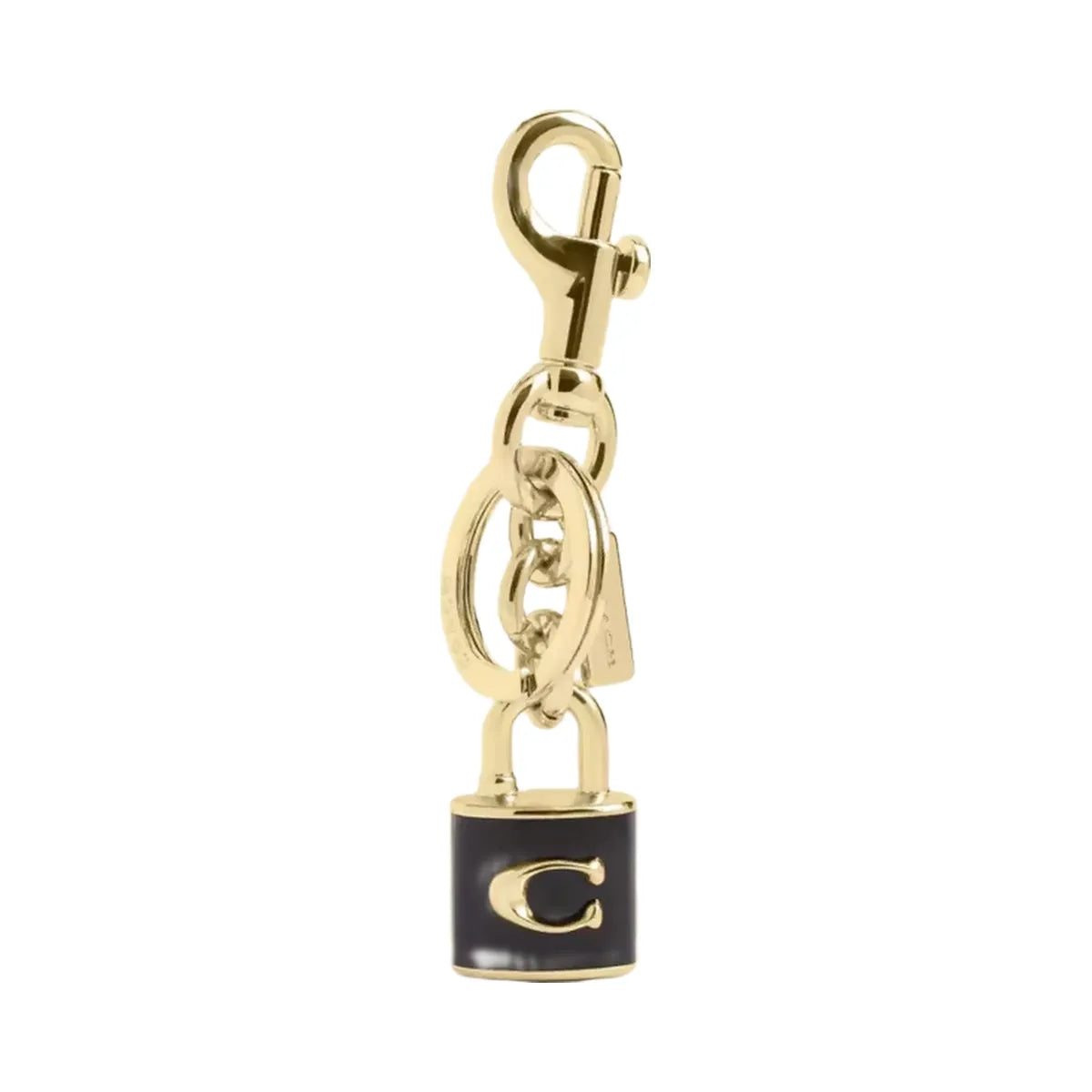 Coach Lock Bag Charm in Gold Black