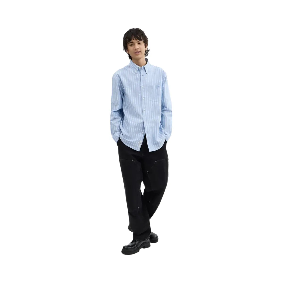 Coach Long Sleeve Button Down Shirt Winter Blue