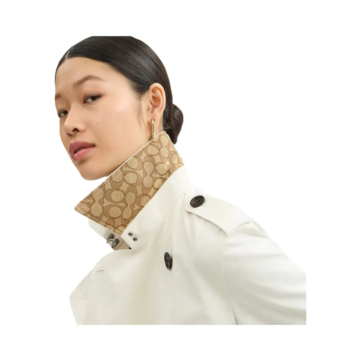 Coach Long Trench Ecru