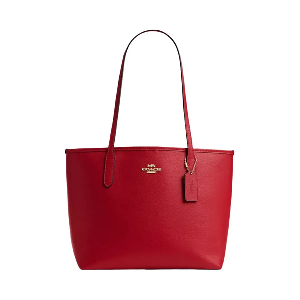 Coach Medium City Tote Bag in Gold Bright Cardinal