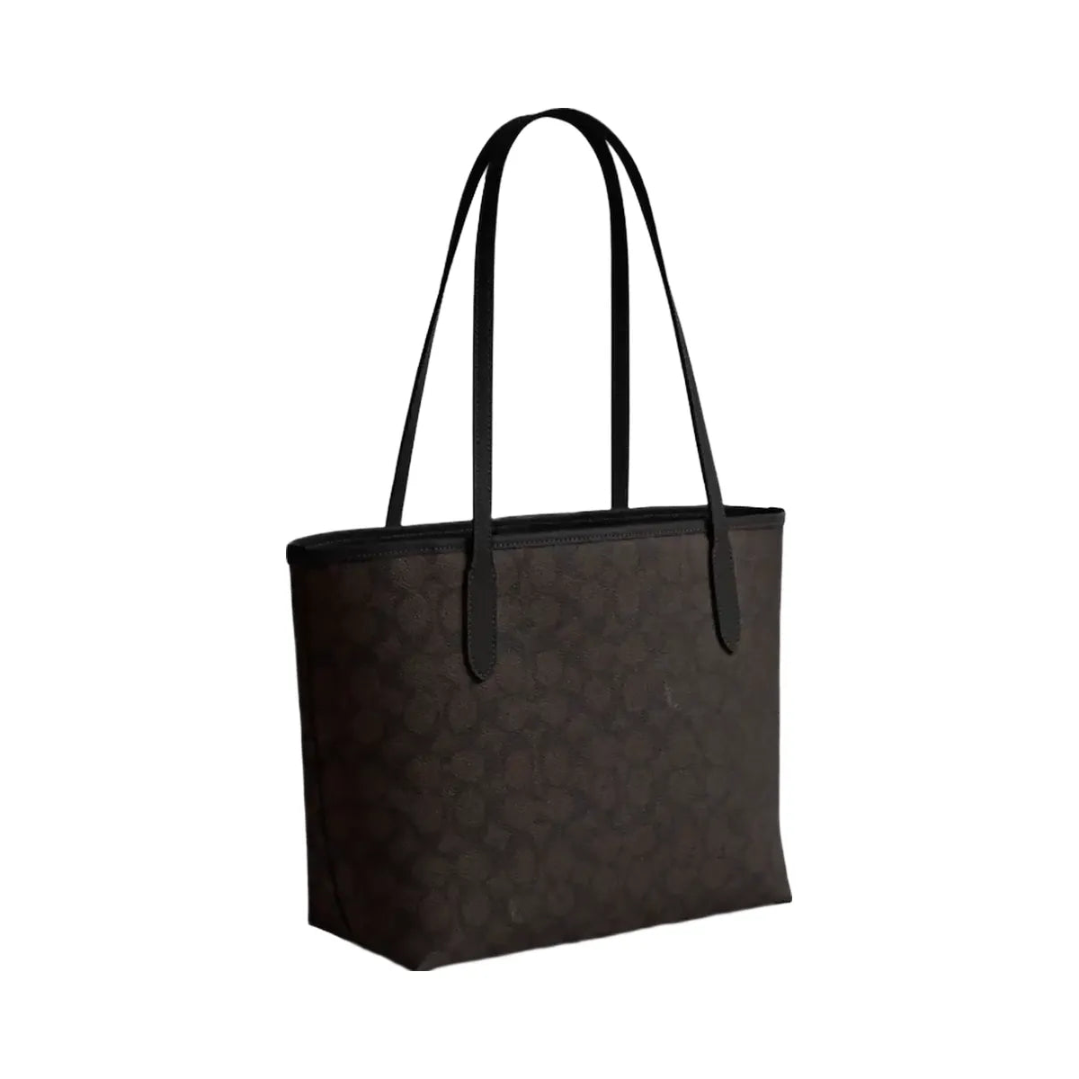 Coach Medium City Tote Bag In Signature Canvas in Gold Walnut Black