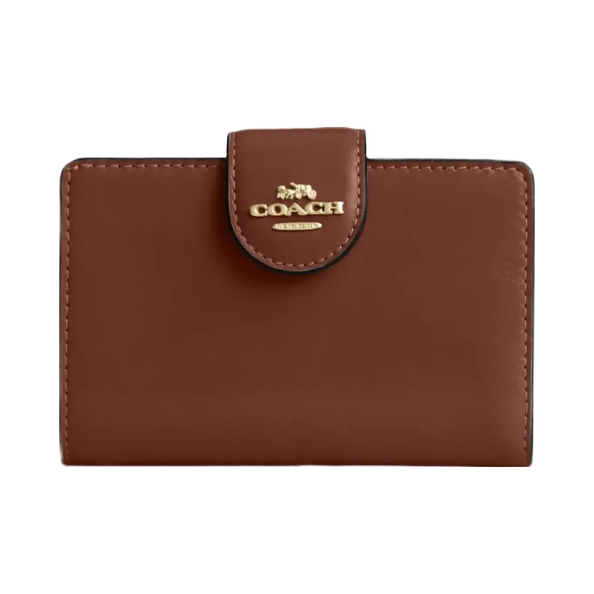 Coach Medium Corner Zip Wallet in Gold Redwood