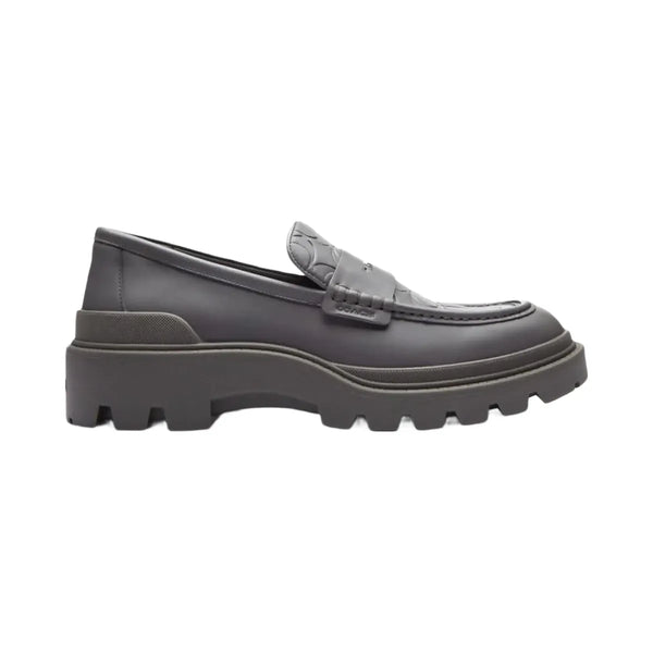 Coach Men's Loafer With Signature Print Charcoal