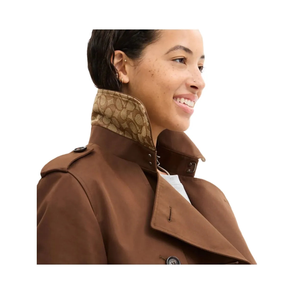 Coach Mid Trench Chocolate Brown