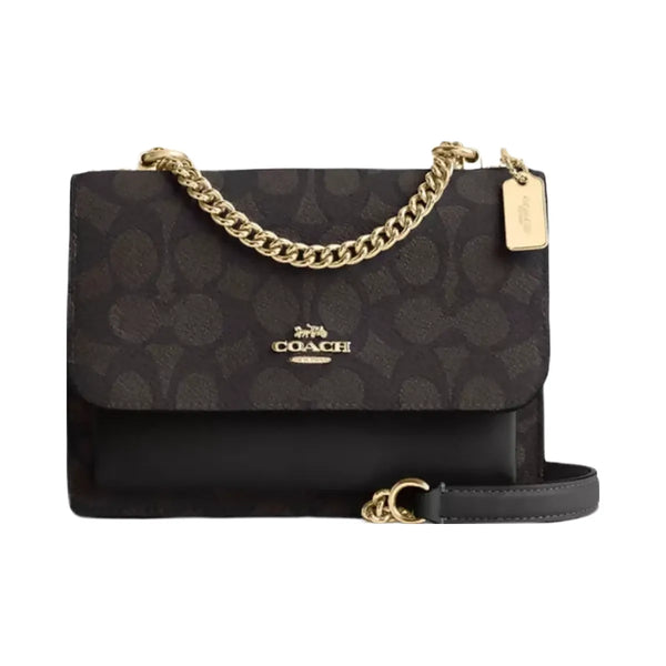 Coach Mini Klare Crossbody Bag In Signature Canvas in Gold Walnut Black