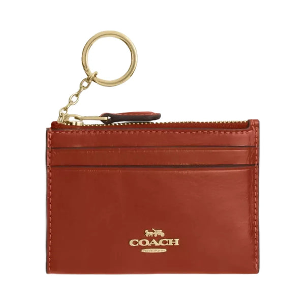 Coach Mini Skinny Id Case in Gold Cinnamon