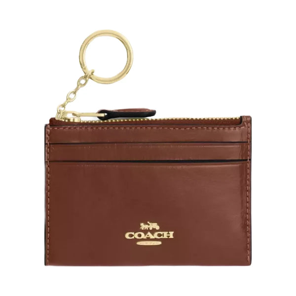 Coach Mini Skinny Id Case in Gold Redwood