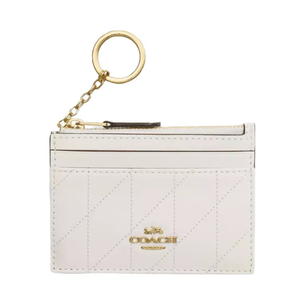 Coach Mini Skinny Id Case With Quilting in Gold Chalk