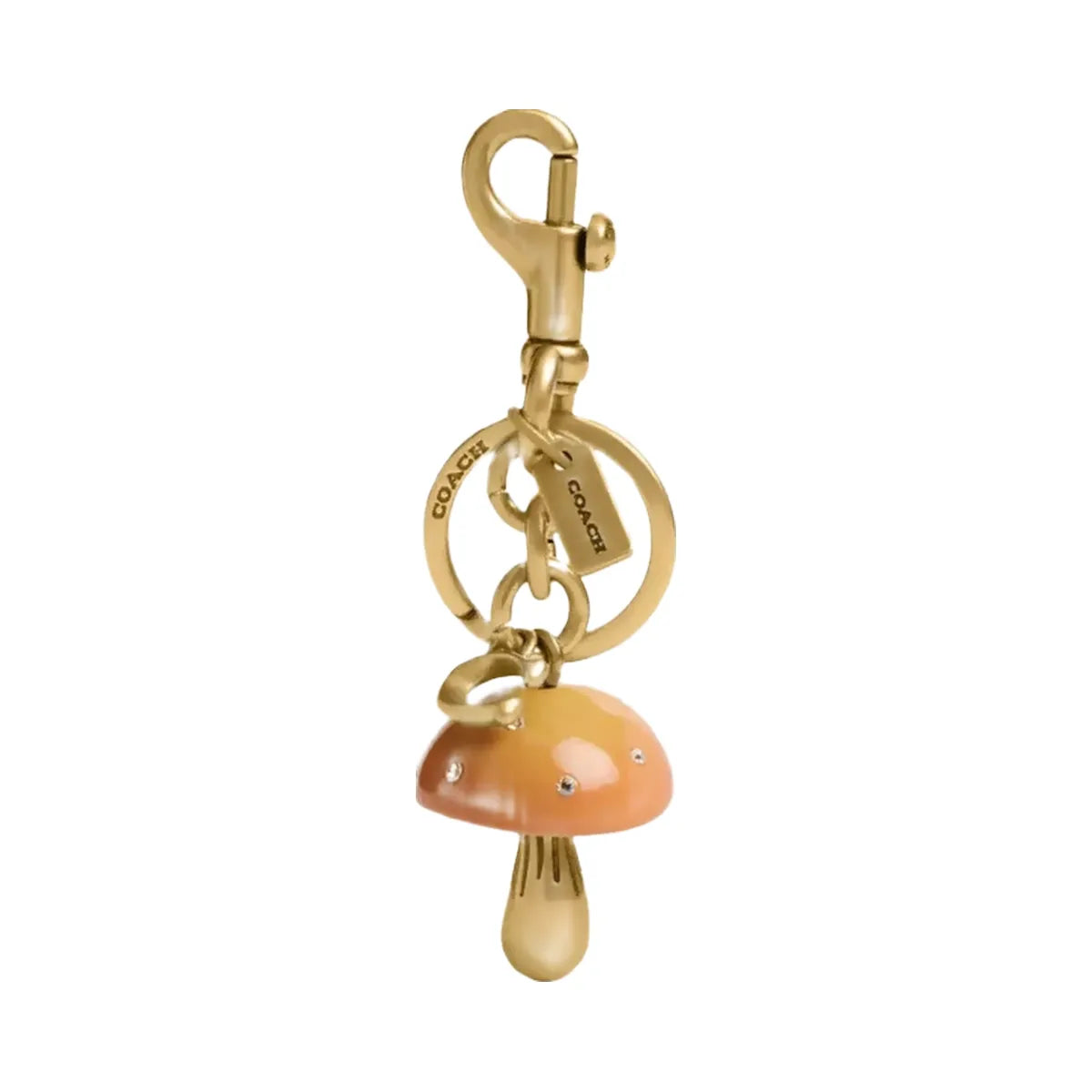 Coach Mushroom Bag Charm in Brass Mustard