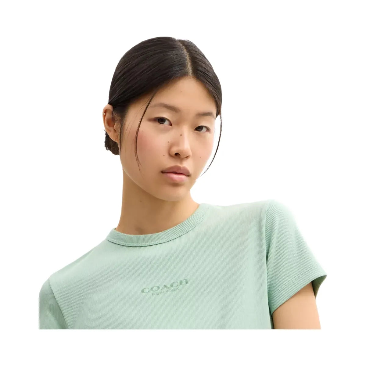 Coach New York Ribbed T-Shirt in Mint
