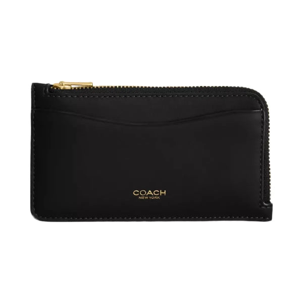 Coach New York Zip Card Case in Brass Black