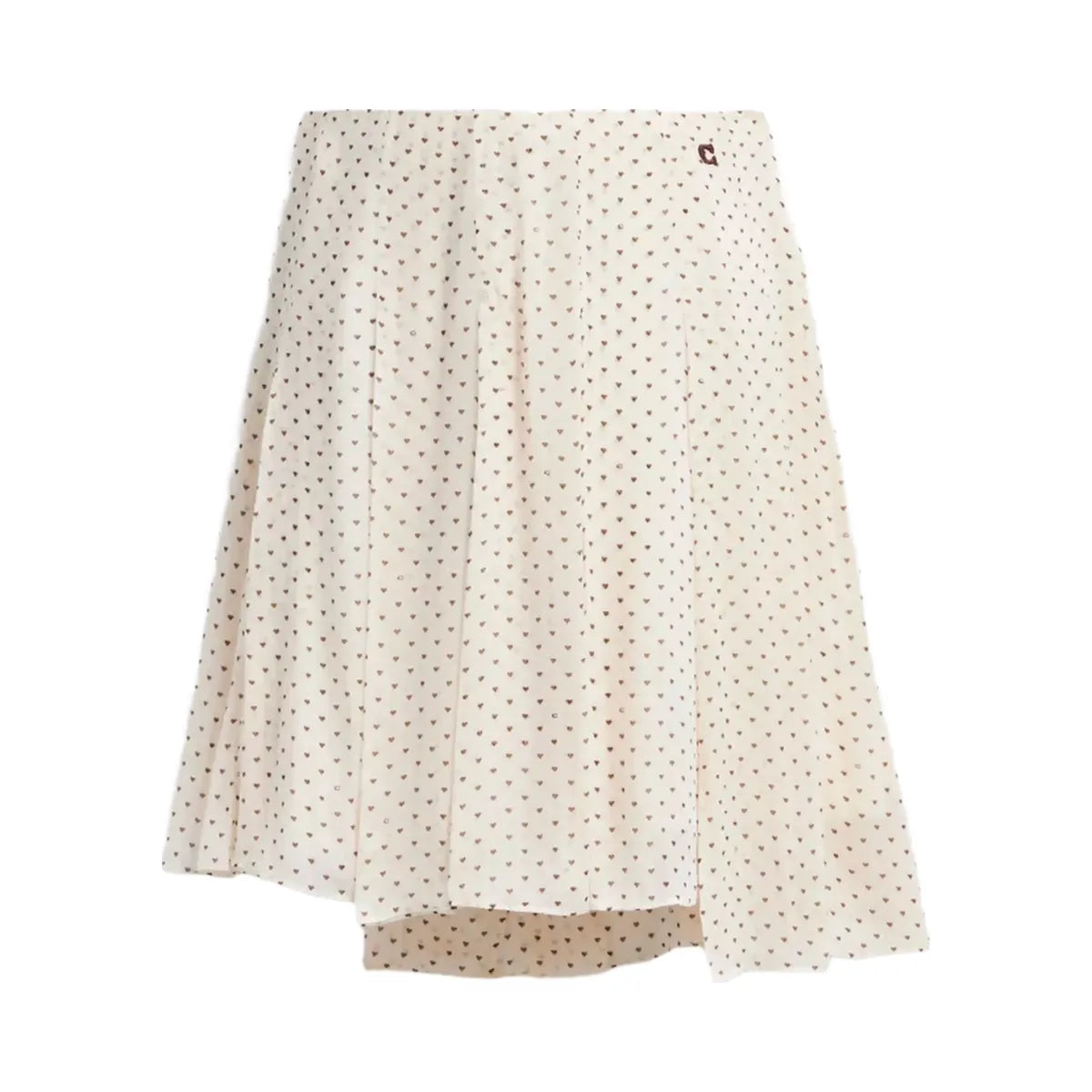 Coach Printed Asymmetrical Pleated Skirt in Cream Multi