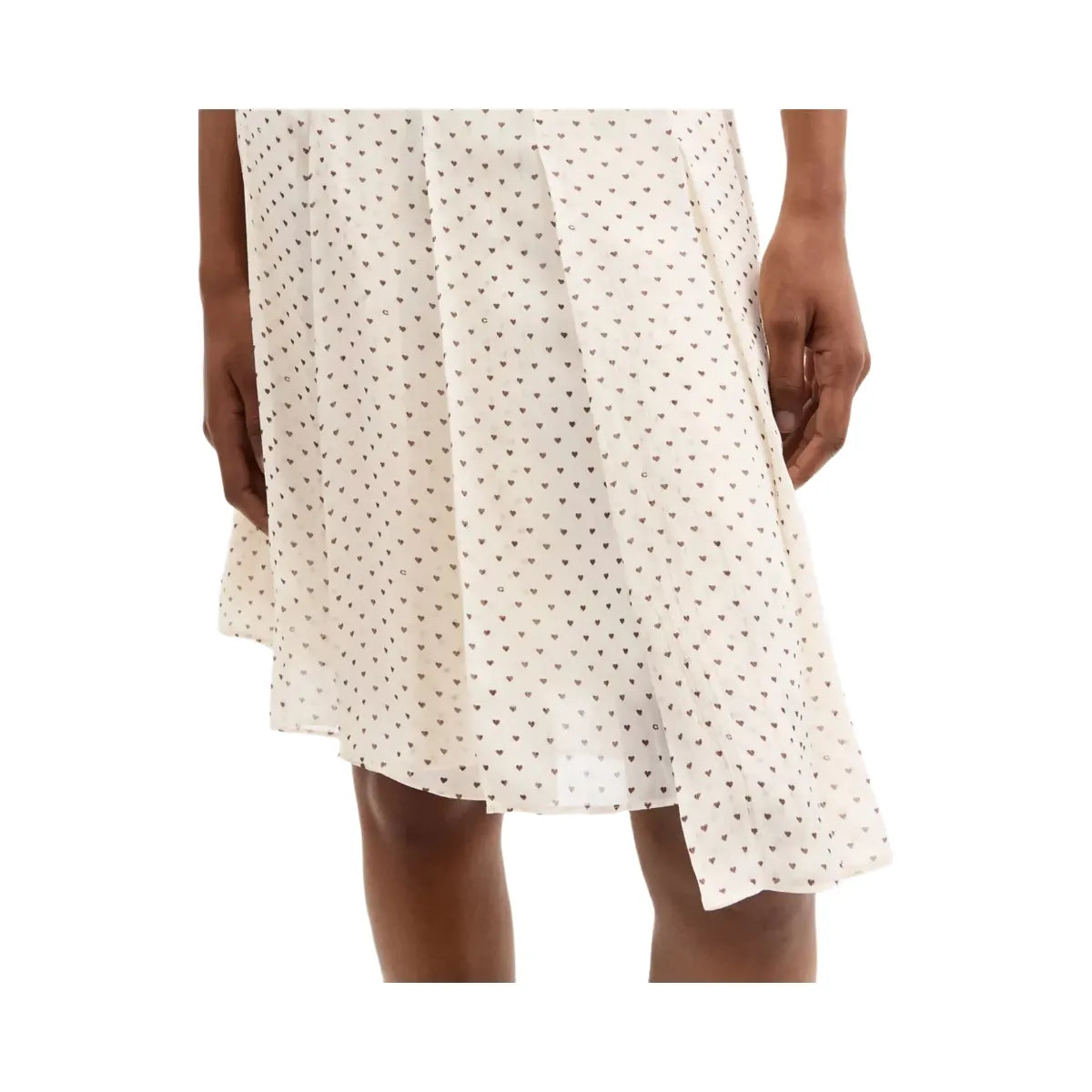 Coach Printed Asymmetrical Pleated Skirt in Cream Multi
