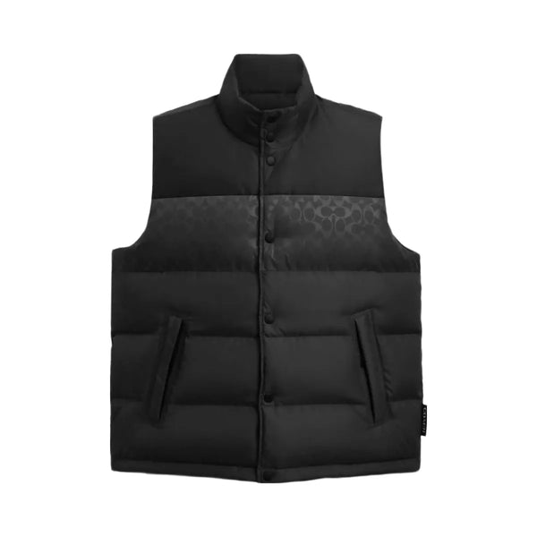 Coach Reversible Colorblock Down Vest Black