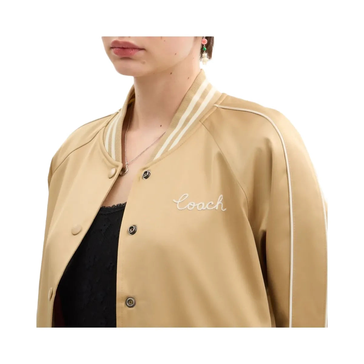Coach Reversible Signature Souvenir Varsity Jacket Beige