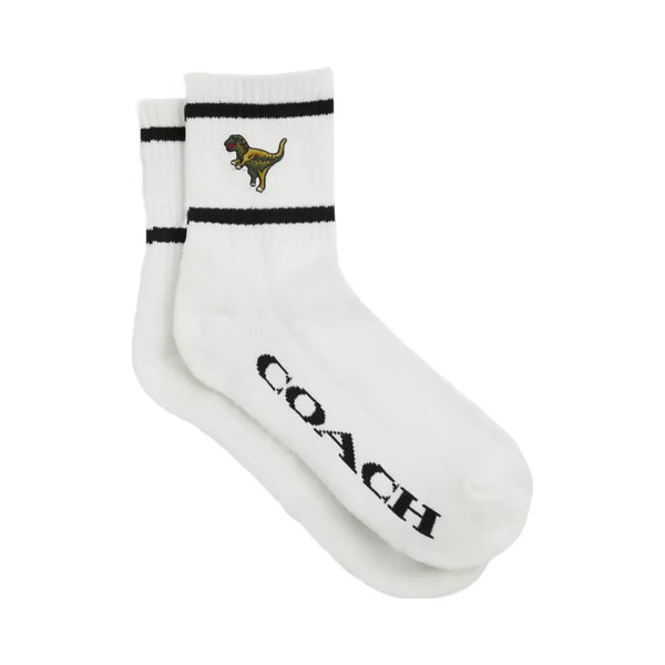Coach Rexy Quarter Crew Socks in Chalk