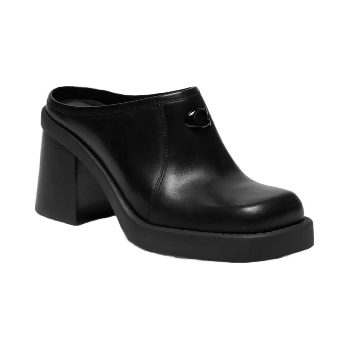 Coach Sculpted C Heeled Mule in Black