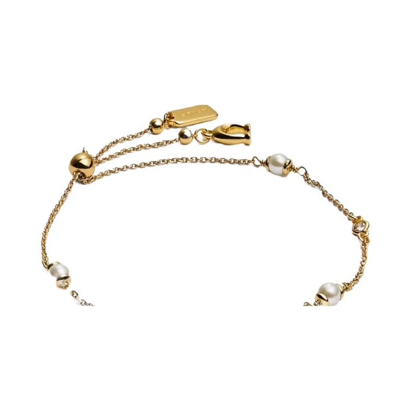 Coach Sculpted C Pearl Slider Bracelet in Gold