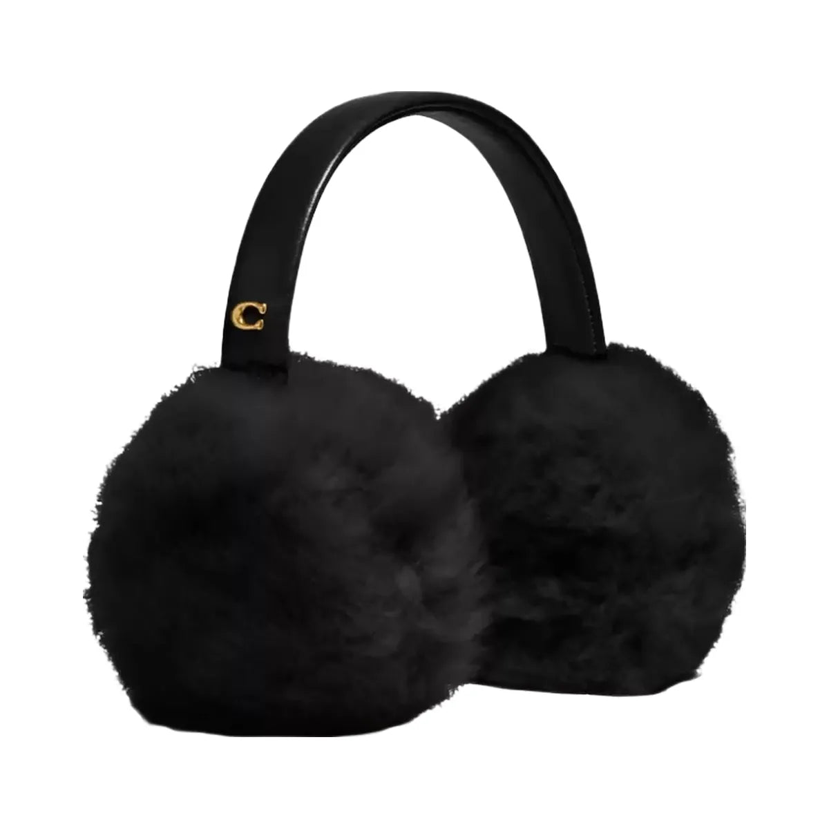 Coach Shearling Earmuffs in Black