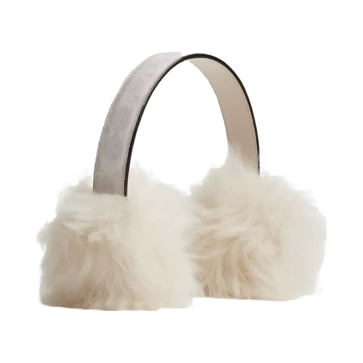 Coach Shearling Earmuffs in Off White