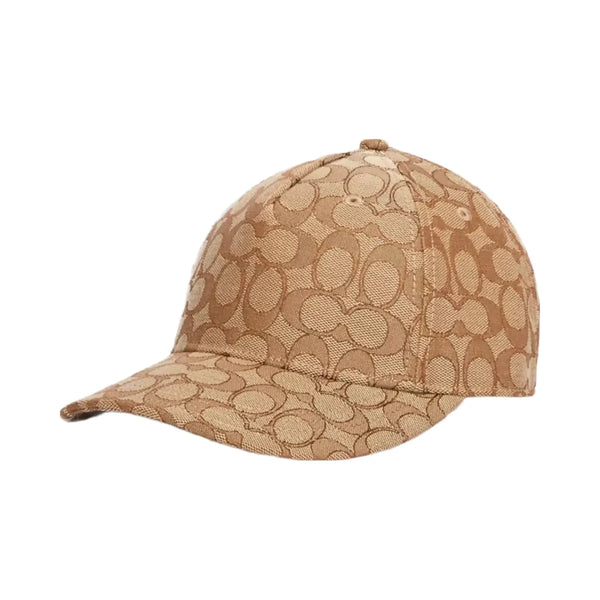 Coach Signature Jacquard Baseball Hat in Khaki
