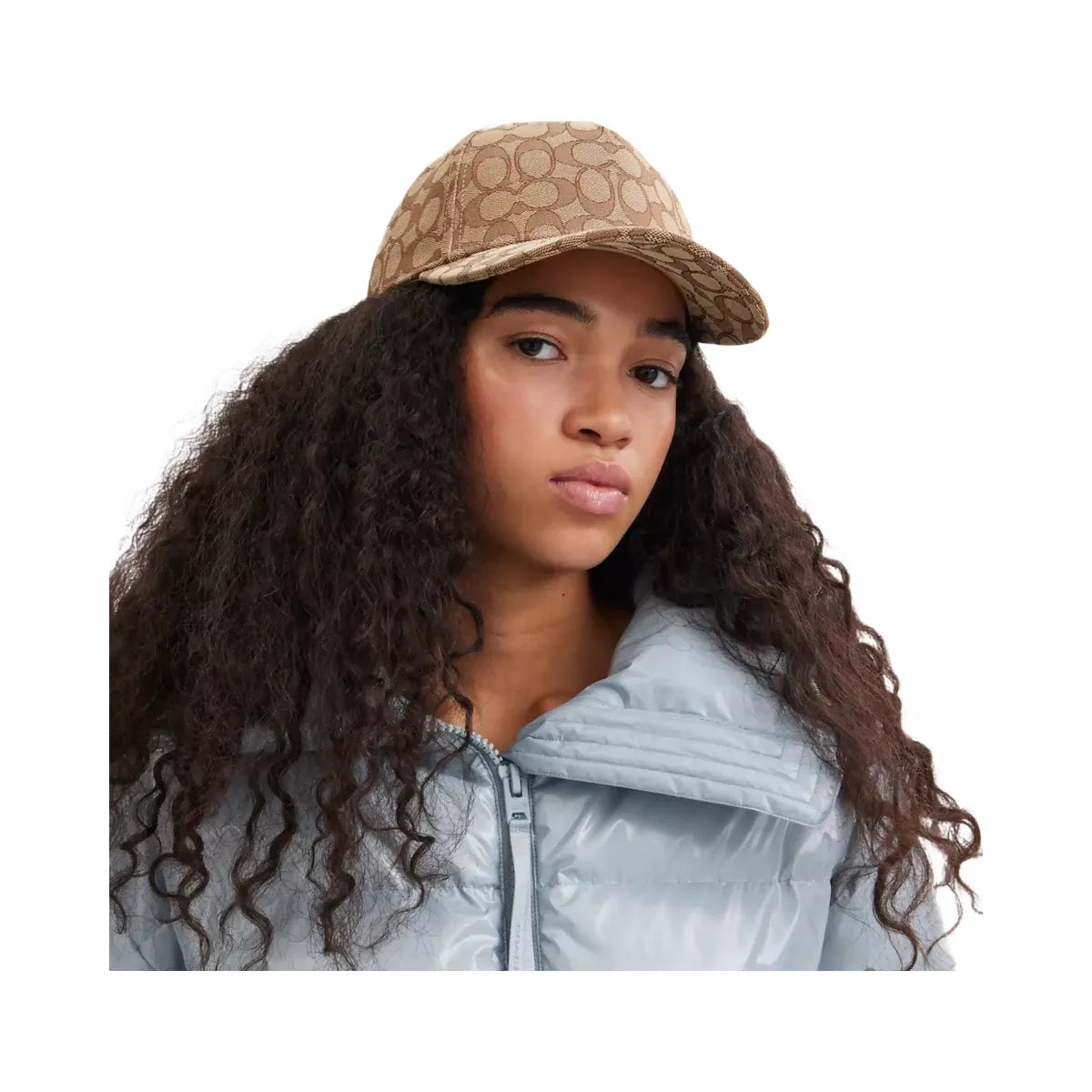 Coach Signature Jacquard Baseball Hat in Khaki