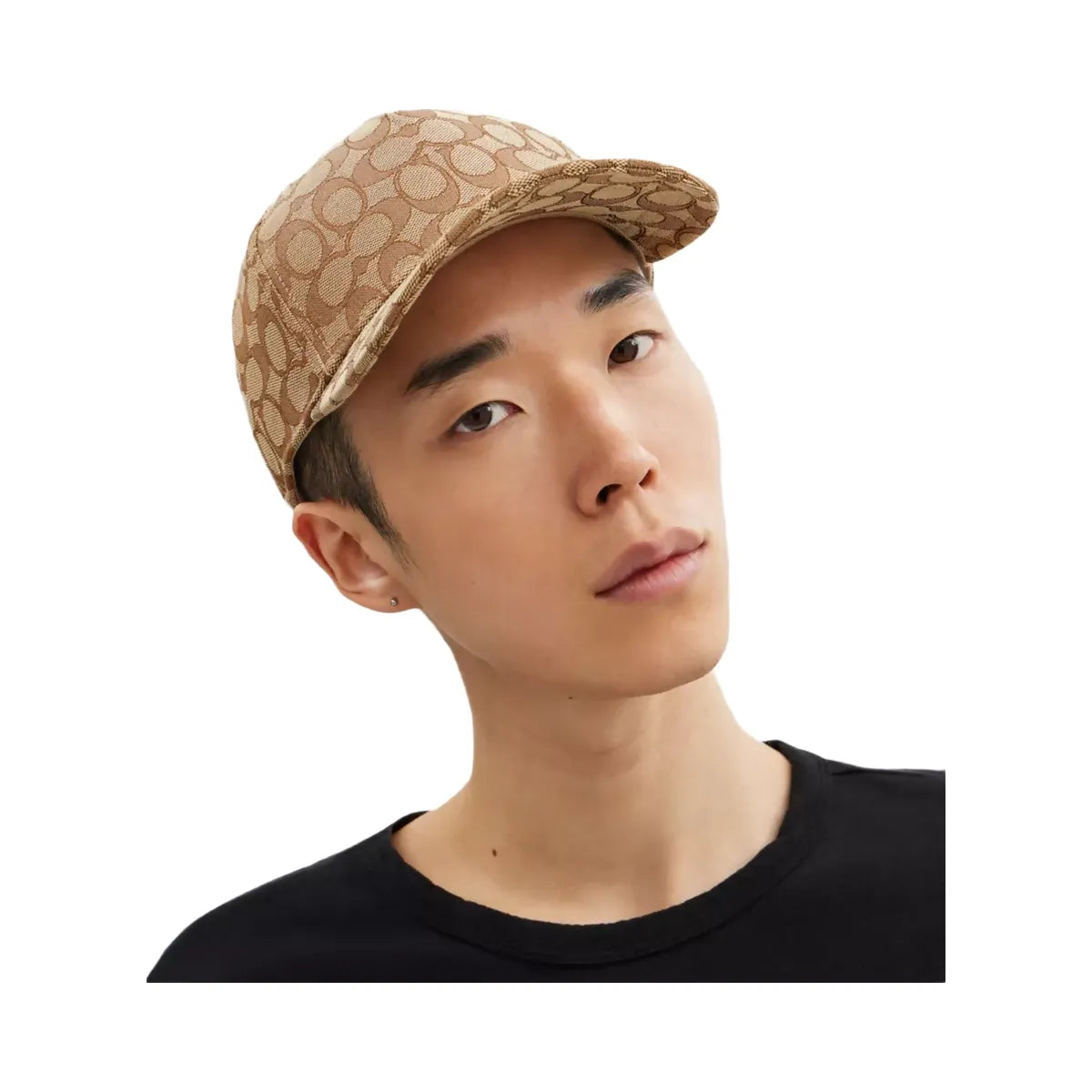 Coach Signature Jacquard Baseball Hat in Khaki
