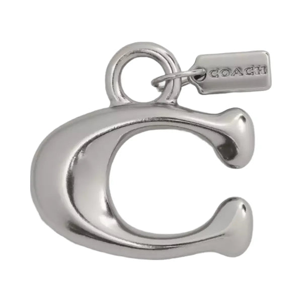 Coach Small Signature Shoe Charm in Silver