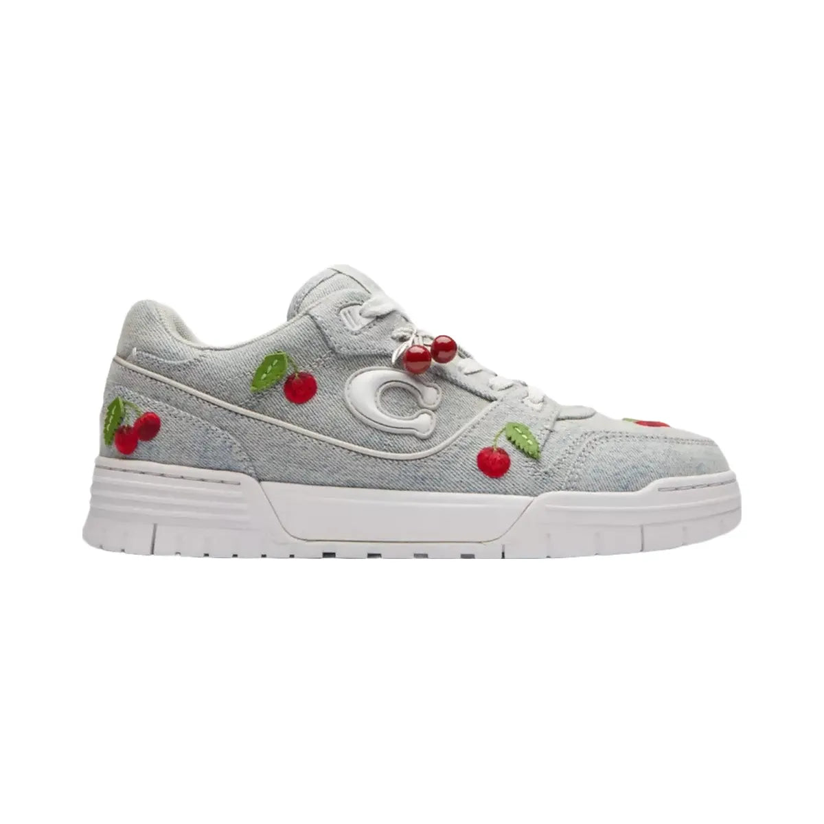 Coach Soho Sneaker With Cherries in Denim Optic White