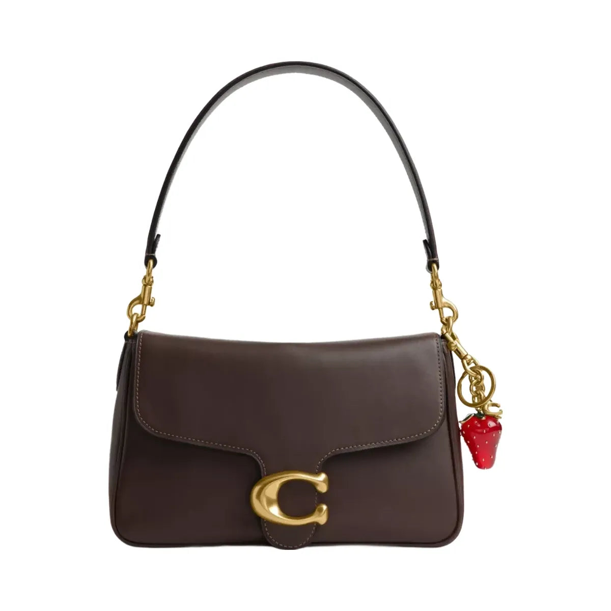 Coach Strawberry Bag Charm in Brass Red