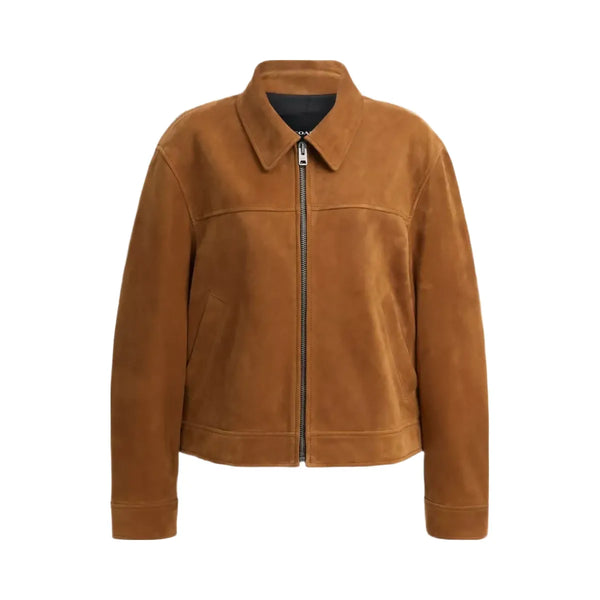 Coach Suede Jacket in Sepia