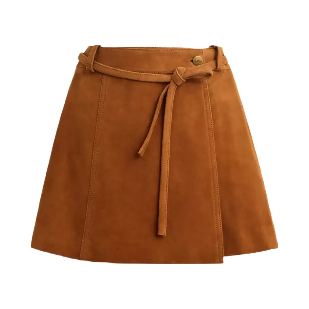 Coach Suede Skirt in Warm Brown