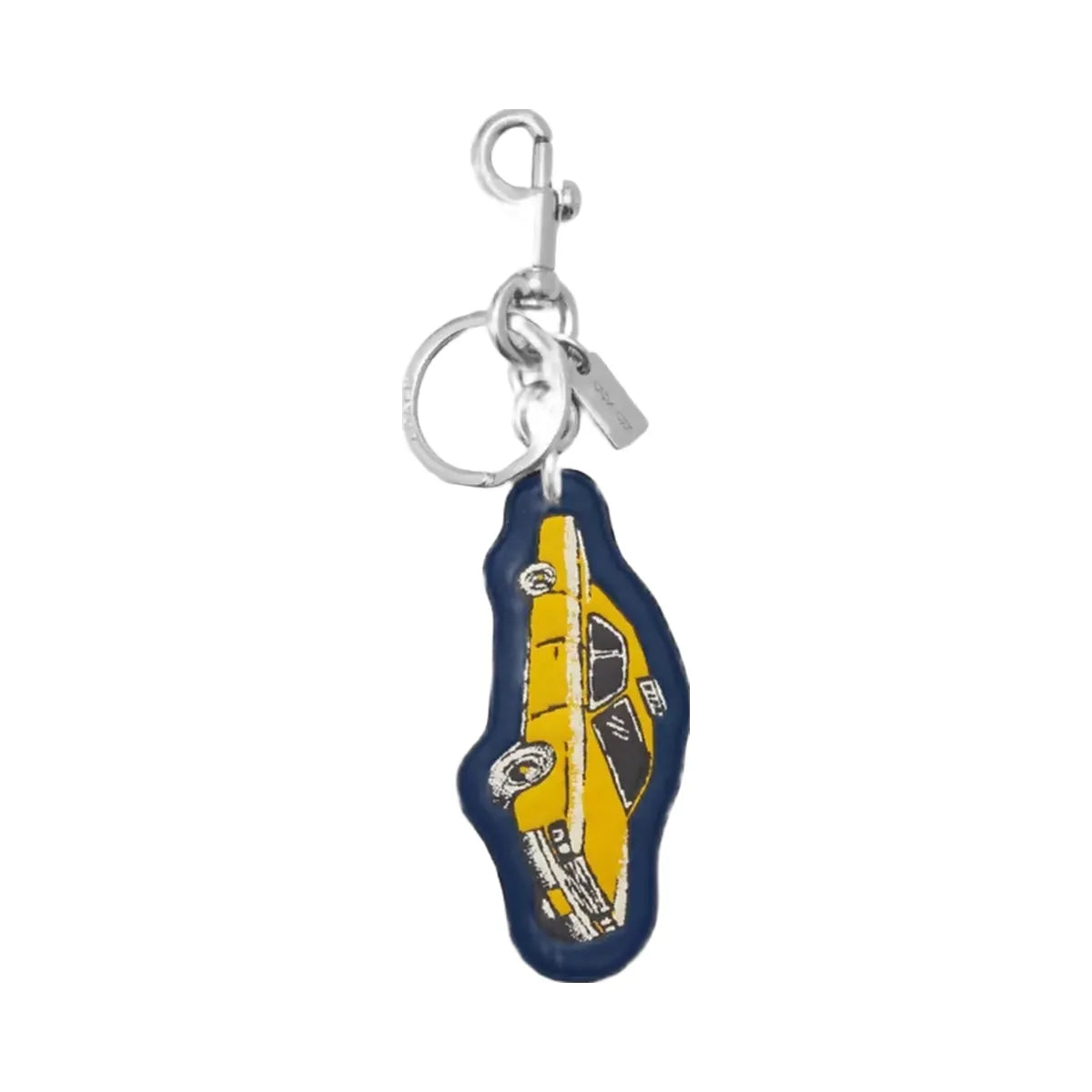 Coach Taxi Bag Charm in Silver Deep Blue Multi