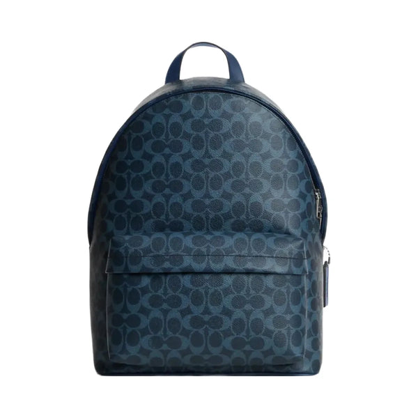 Coach Taylor Backpack In Signature Canvas in Silver Ink Blue