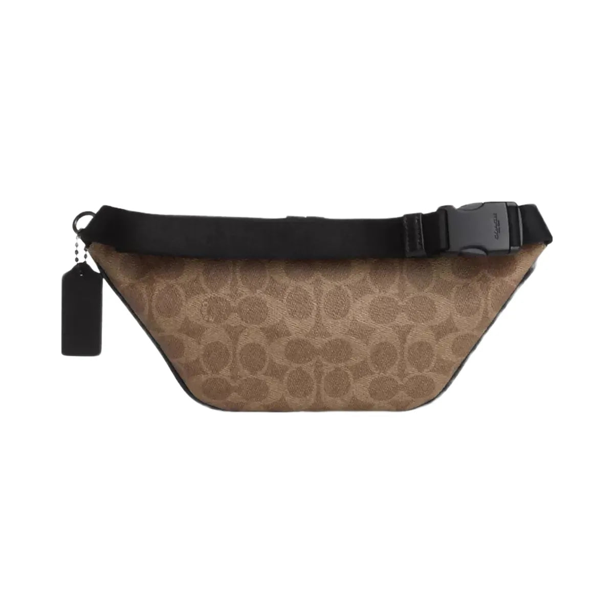 Coach Travis Belt Bag 30 In Signature Canvas in Matte Black Tan Black