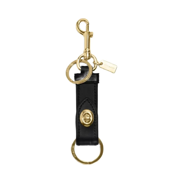 Coach Trigger Snap Bag Charm in Gold Black