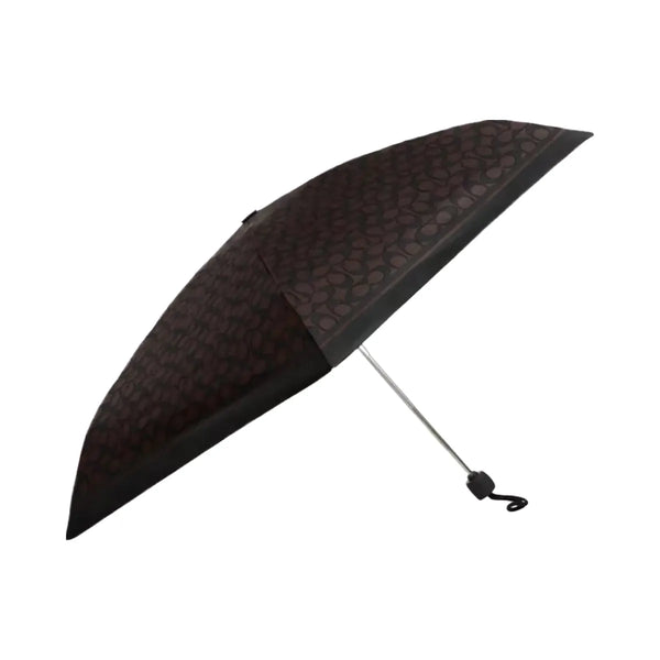 Coach Uv Protection Mini Umbrella In Signature Print in Silver Walnut Black