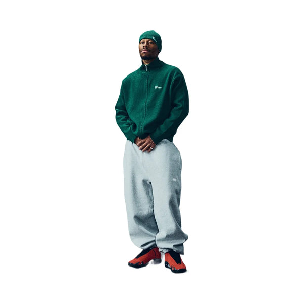 Corteiz 2 Tone Ribbed Knit Zip Up Green