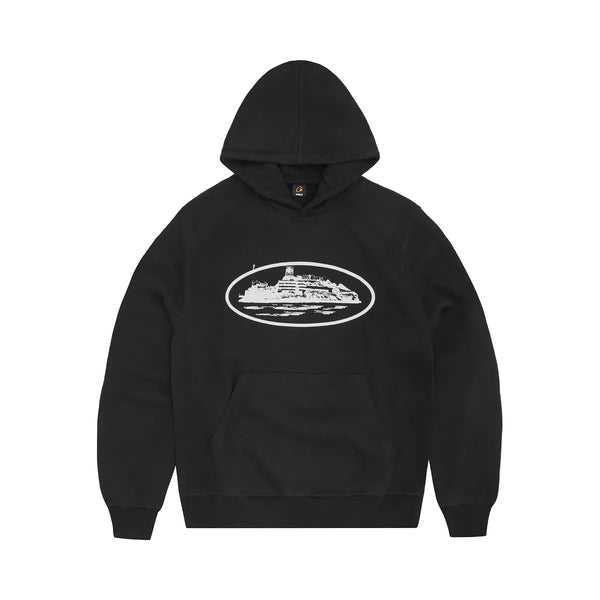 Corteiz Alcatraz Hoodie Black & White