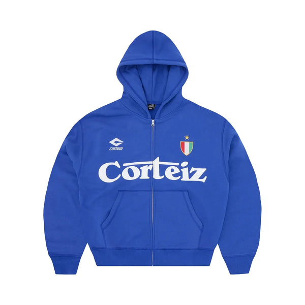 Corteiz Ghini Zip Hoodie Royal Blue