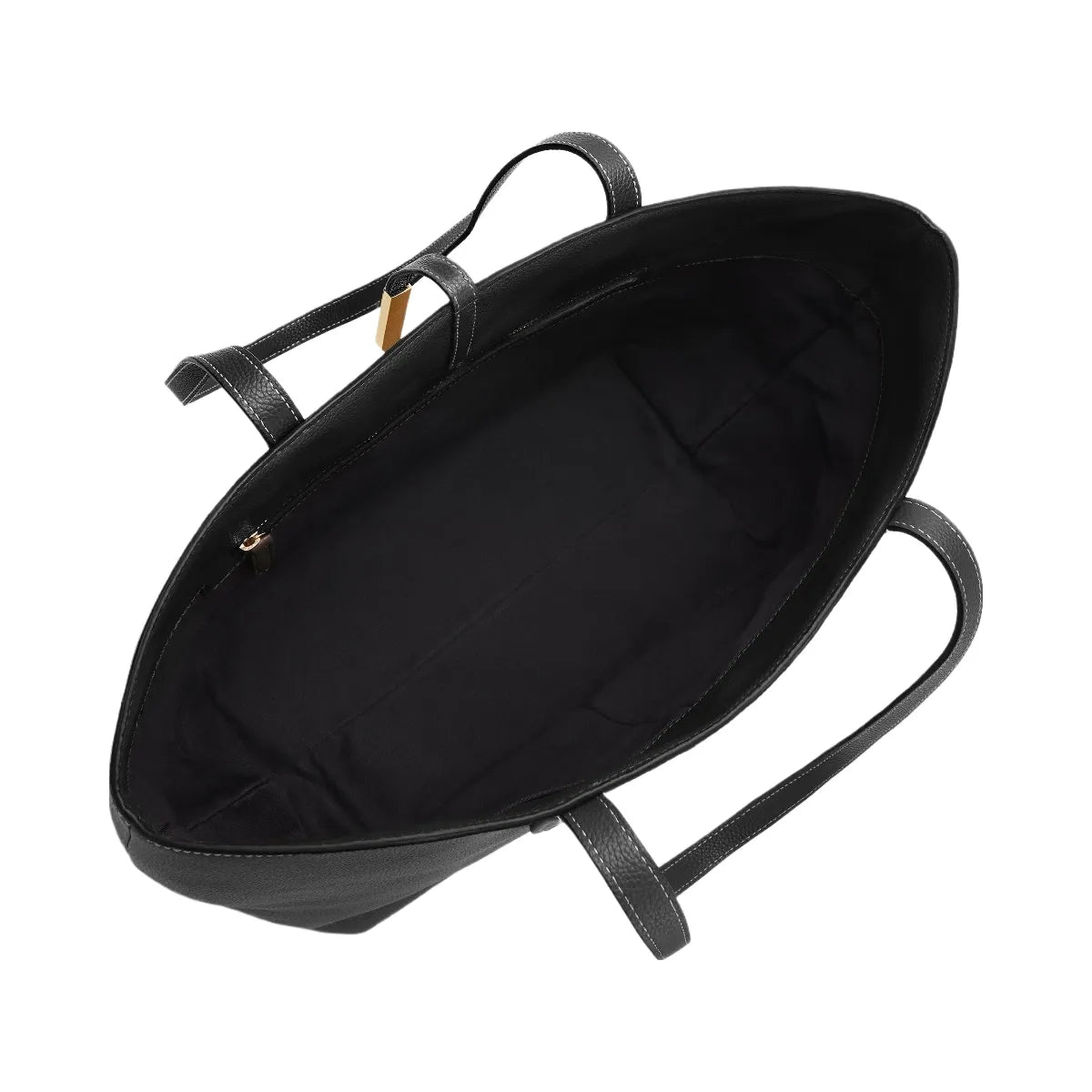 DeMellier The Tokyo Tote black small grain ecru stitching